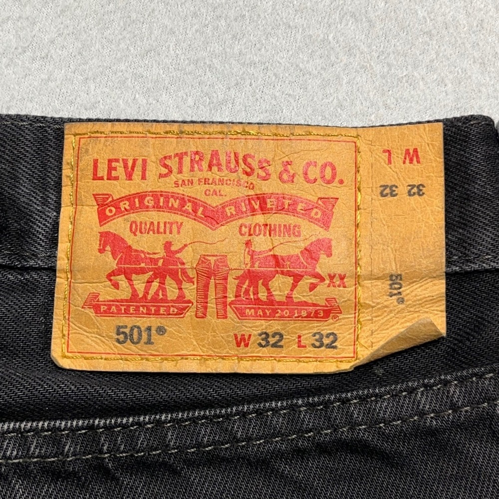 Vtg style Levis Jeans 501 XX Original Fit Men 32x32 Faded‎ Black Straight leg